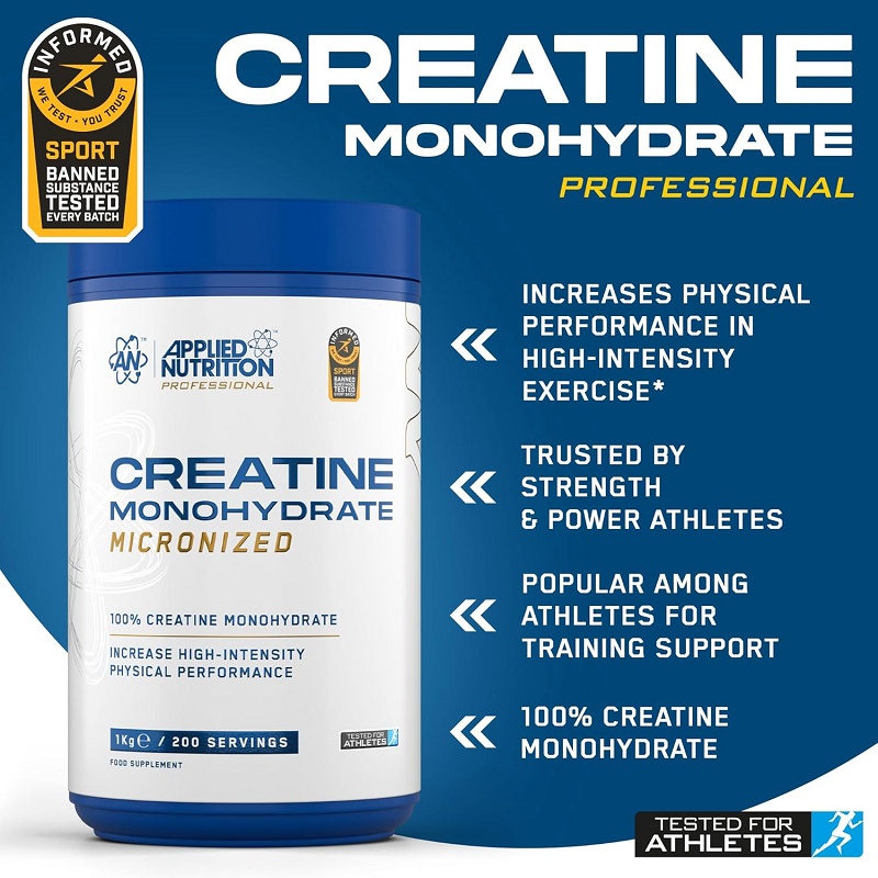 Applied Nutrition Creatine Monohydrate Micronized Natural, 1000 Grams