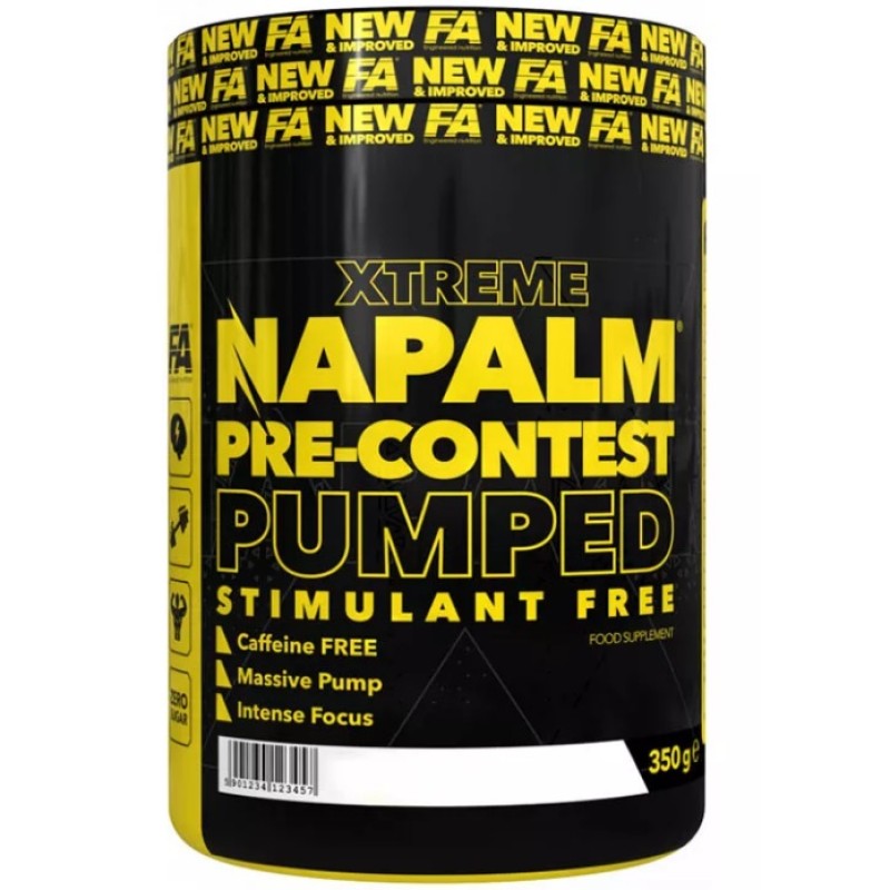 FA Nutrition Napalm Pre-Contest Pumped Stimulant Free, 350 Grams
