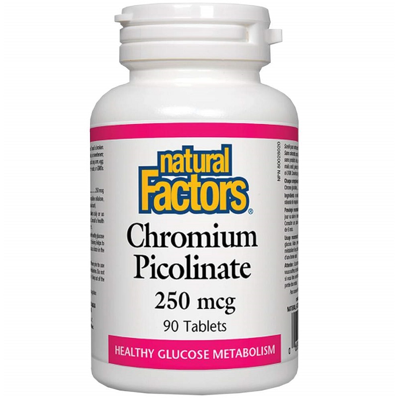 Natural Factors Chromium Picolinate 250 mcg, 90 Tablets