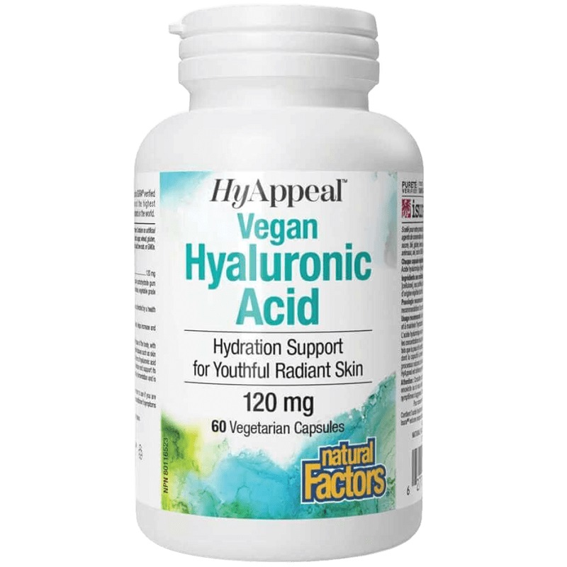 Natural Factors HyAppeal Vegan Hyaluronic Acid, 60 Capsules