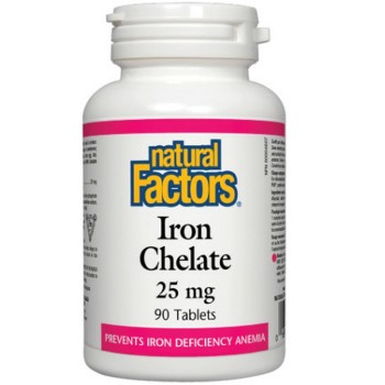 Natural Factors Iron Chelate 25 mg, 90 Tablets