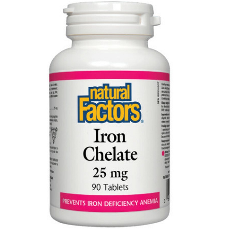 Natural Factors Iron Chelate 25 mg, 90 Tablets