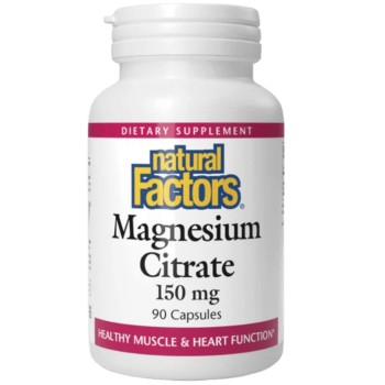 Natural Factors Magnesium Citrate 150 mg, 90 Capsules