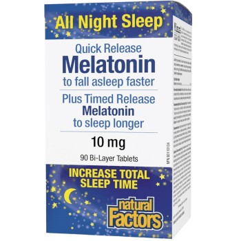 Natural Factors Melatonin Quick Release Plus Timed Release 10 mg, 90 Tablets