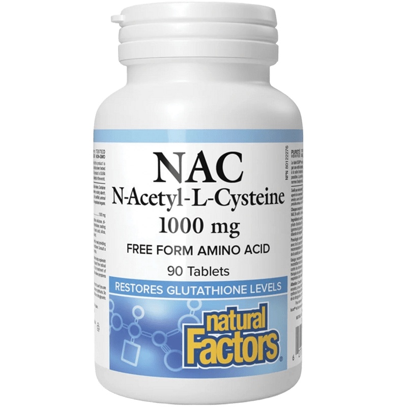 Natural Factors N-Acetyl-L-Cysteine 1000 mg, 90 Tablets