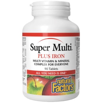Natural Factors Super Multi Plus Iron, 90 Tablets