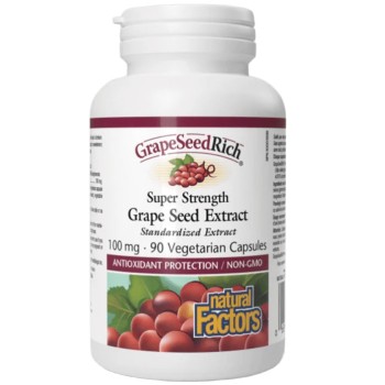 Natural Factors Super Strength Grape Seed Extract 100 mg, 90 Capsules