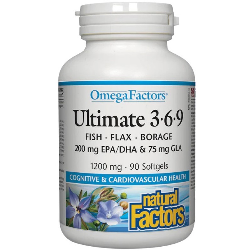 Natural Factors Ultimate 3-6-9 1200 mg, 90 Softgels