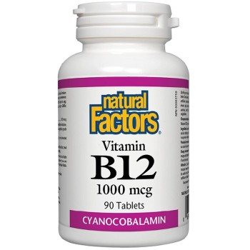 Natural Factors Vitamin B12 1000 mcg, 90 Tablets