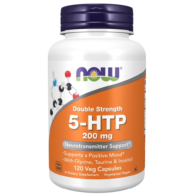 NOW 5-HTP Glycine Taurine & Inositol 200mg, 120 Veg Capsules