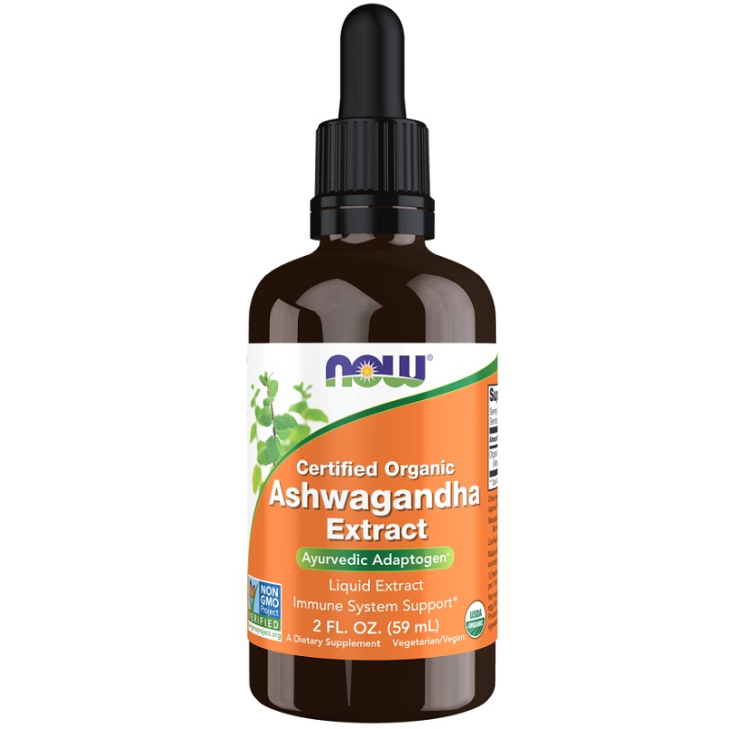 NOW Ashwagandha Extract Liquid, Organic, 59 ml