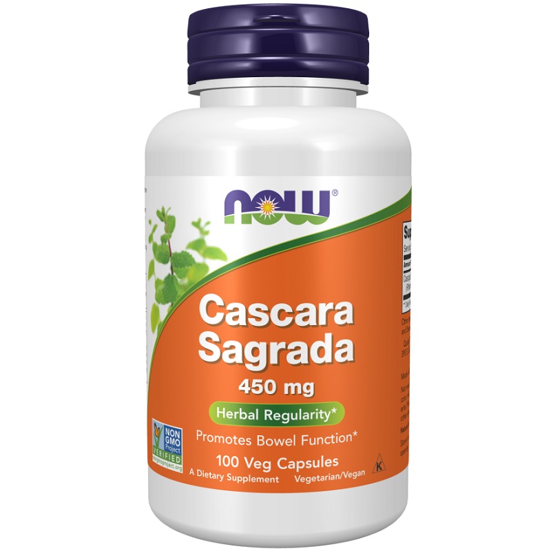 NOW Cascara Sagrada 450mg, 100 Veg Capsules