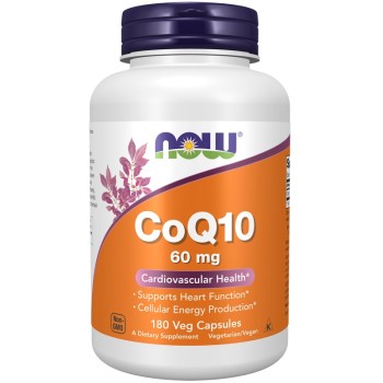 NOW CoQ10 60mg, 180 Veg Capsules