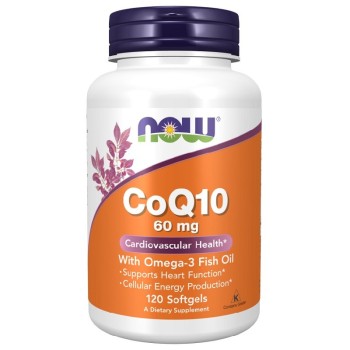 NOW CoQ10 with Omega-3 60 mg, 120 Softgels