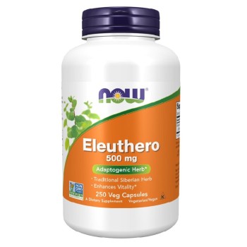 NOW Eleuthero 500mg, 250 Veg Capsules
