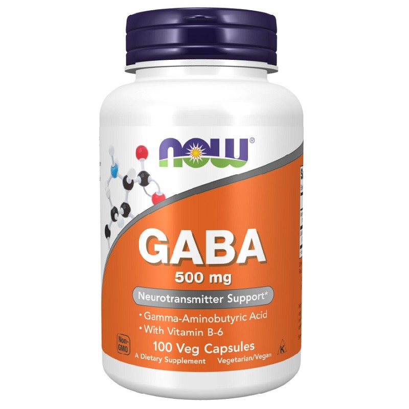 NOW GABA 500mg with Vitamin B6, 100 Veg Capsules