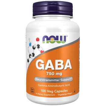NOW GABA 750mg, 100 Veg Capsules
