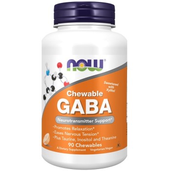 NOW GABA Chewable with Taurine, Inositol and L-Theanine, 90 Chewables