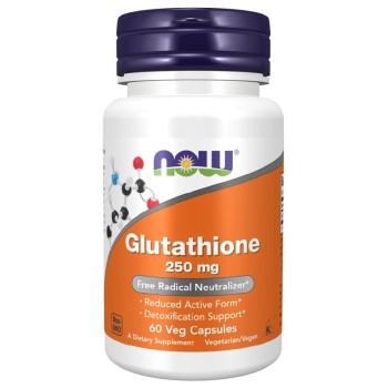 NOW Glutathione 250mg, 60 Veg Capsules