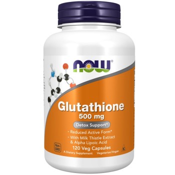 NOW Glutathione Milk Thistle Extract 500 mg, 120 Veg Capsules
