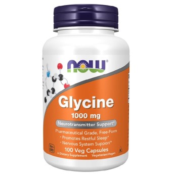NOW Glycine 1000mg, 100 Veg Capsules