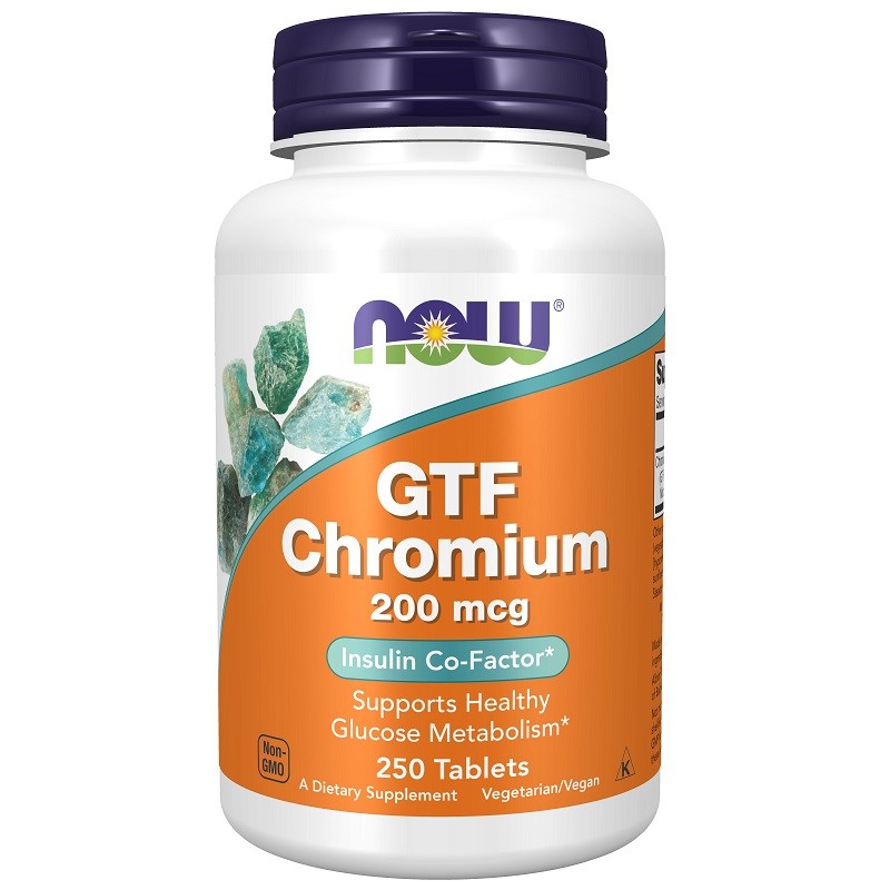 NOW GTF Chromium 200mcg, 250 Tablets