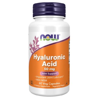 NOW Hyaluronic Acid with MSM 50mg, 60 Veg Capsules