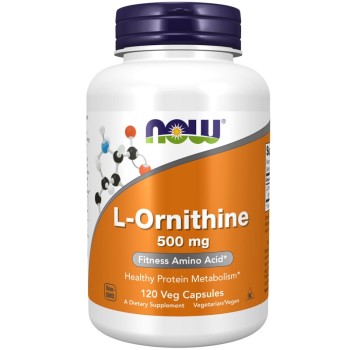 NOW L-Ornithine 500mg, 120 Veg Capsules