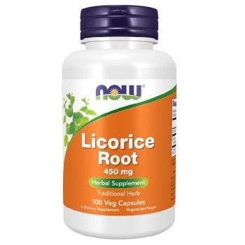 NOW Licorice Root 450mg, 100 Veg Capsules