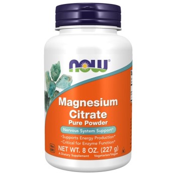 NOW Magnesium Citrate Pure Powder, 227 Grams