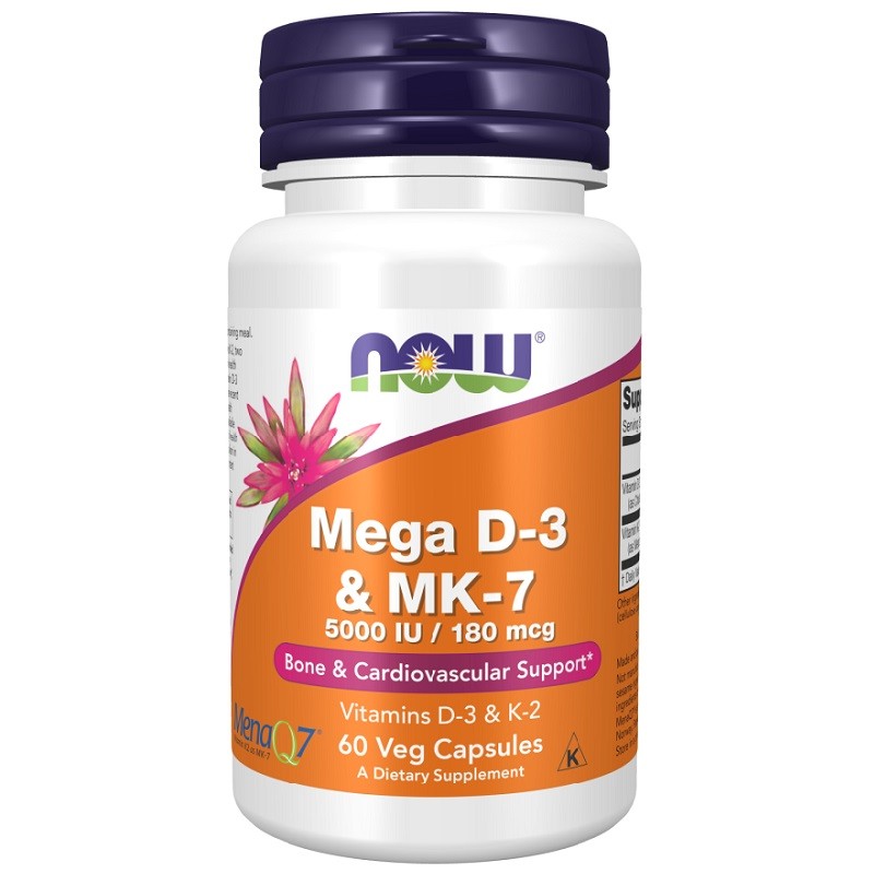 NOW Mega D-3 & MK-7, 60 Veg Capsules