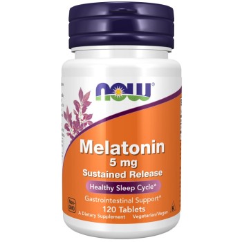 NOW Melatonin 5 mg Sustained Release, 120 Tablets