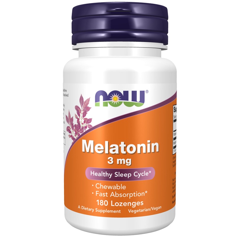 NOW Melatonin Chewable 3mg, 180 Lozenges