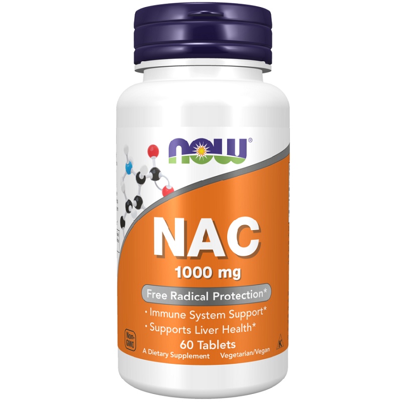 NOW NAC Acetyl-Cysteine 1000 mg, 60 Тablets