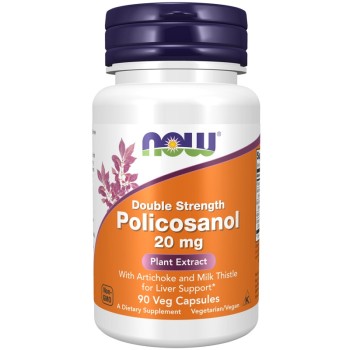 NOW Policosanol 20 mg Double Strength, 90 Veg Capsules