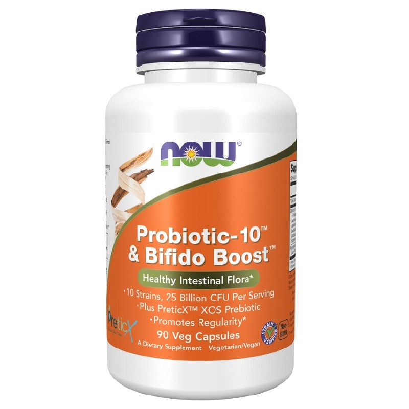 NOW Probiotic-10 and Bifido Boost, 90 Veg Capsules