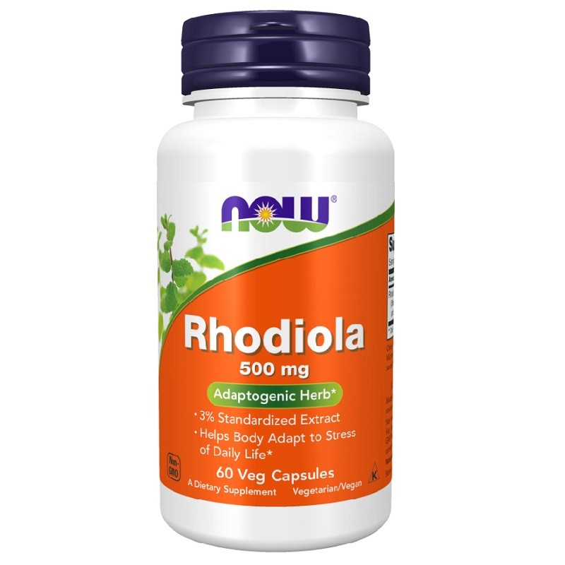 NOW Rhodiola 500mg, 60 Veg Capsules