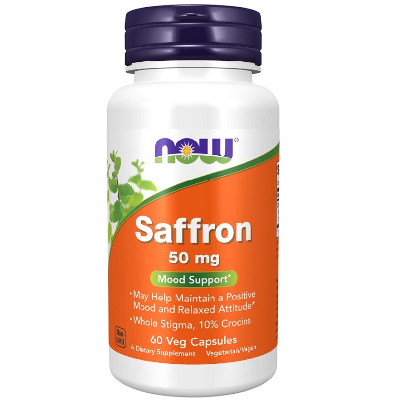 NOW Saffron 50 mg, 60 Veg Capsules