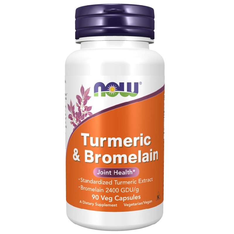 NOW Turmeric & Bromelain, 90 Veg Capsules