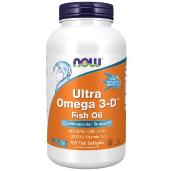 NOW Ultra Omega 3-D with Vitamin D-3, 180 Fish Softgels