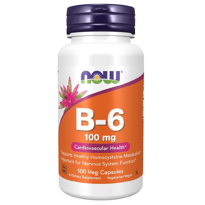 NOW Vitamin B-6 100mg, 100 Capsules