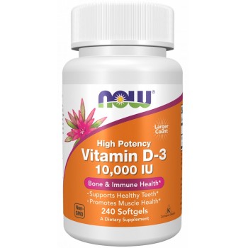 NOW Vitamin D-3 10,000 IU, 240 Softgels