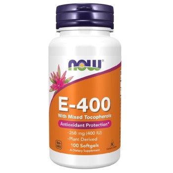 NOW Vitamin E-400 Natural (Mixed Tocopherols), 100 softgels