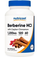 Nutricost Berberine HCl With Ceylon Cinnamon, 120 Capsules