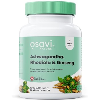 Osavi Ashwagandha + Rhodiola and Ginseng, 60 Vegan Capsules