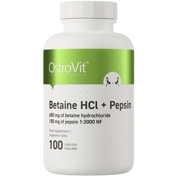 OstroVit Betaine HCL + Pepsin, 100 Capsules