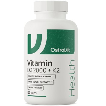 OstroVit Vitamin D3 2000 IU + K2 VEGE, 120 Capsules
